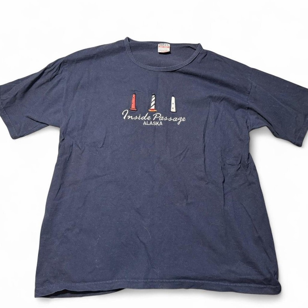 Vintage Navy Inside Passage Alaska Lighthouse Graphic Tee